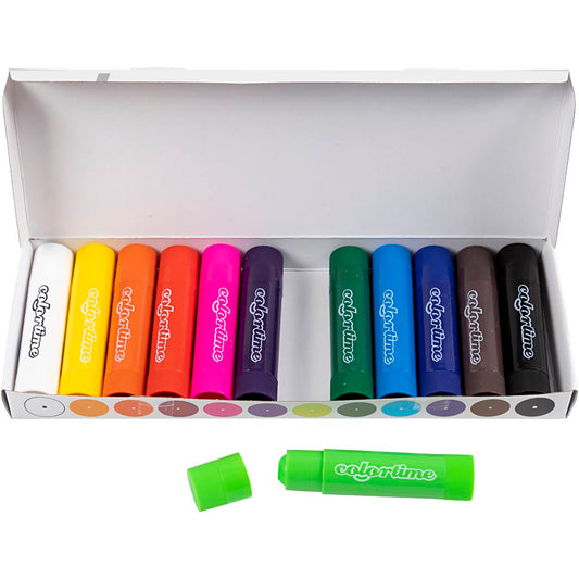 Soft Color Stick, L: 8 cm, assorted colours, 12 pc-