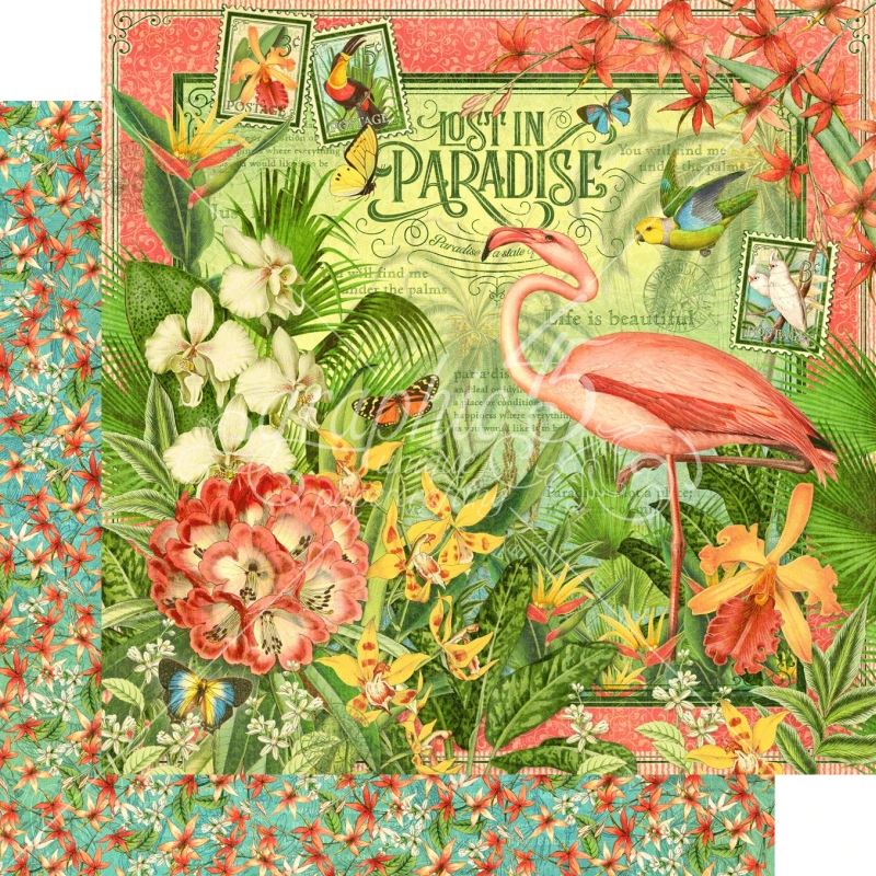 Lost in Paradise 12x12 Paper Sold in Packs of 5 Sheets