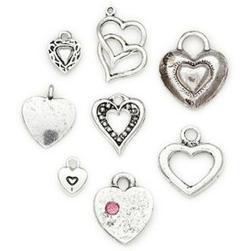 Tk Chrm Metal Heart Sil