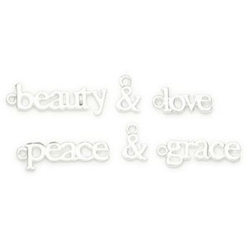 Tk Charm Metal Word Peace Sil