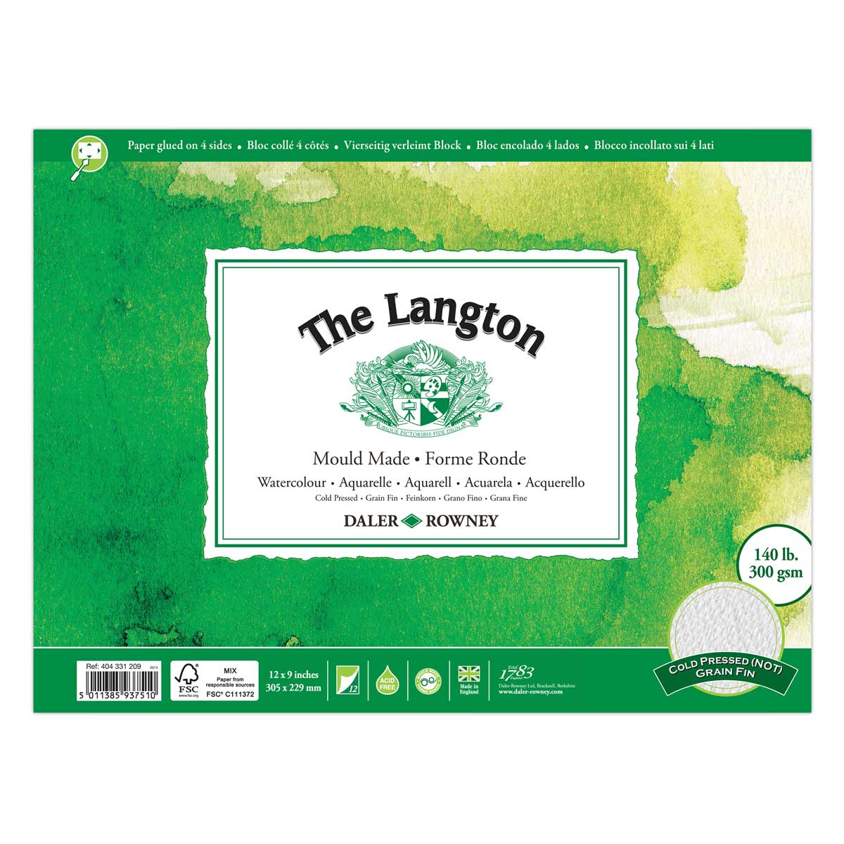 Daler-Rowney Langton Water Colour Cold Press Block