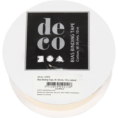 Bias Binding Tape, W: 36 mm, natural, 10 m/ 1 roll