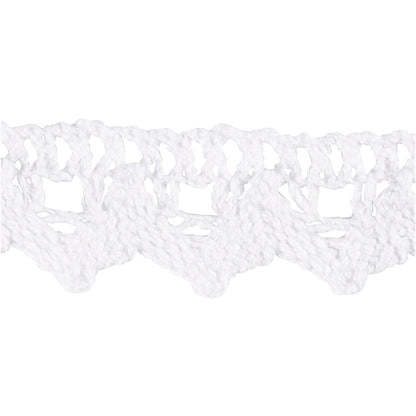 Crochet Lace Border , W: 19 mm, white, 10 m/ 1 roll