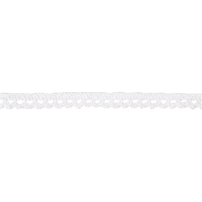 Crochet Lace Border , W: 10 mm, white, 10 m/ 1 roll