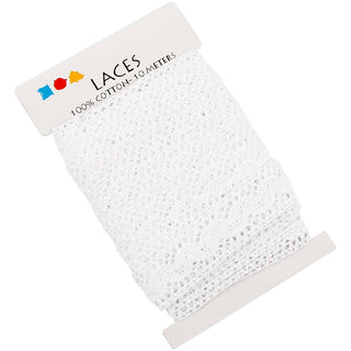 Crochet Lace Border , W: 30 mm, white, 10 m/ 1 roll