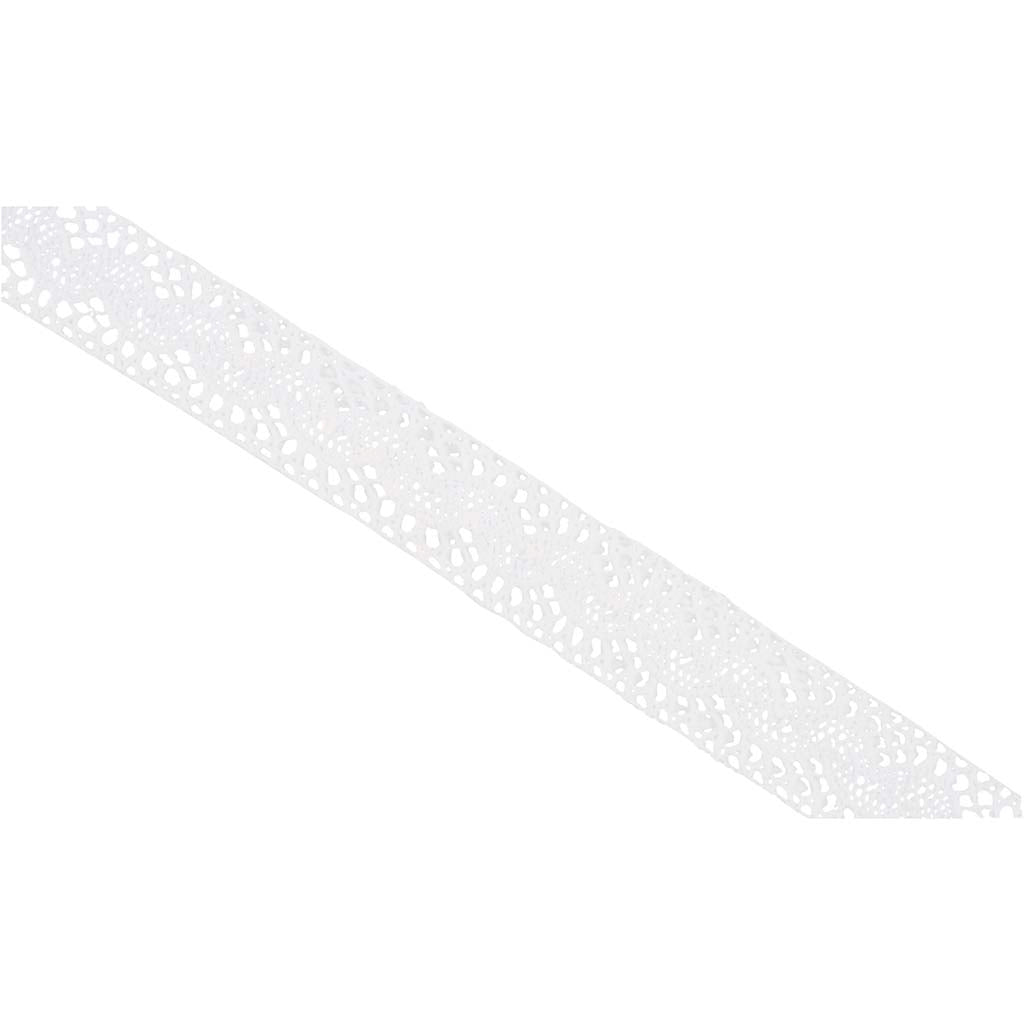 Crochet Lace Border , W: 30 mm, white, 10 m/ 1 roll
