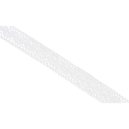 Crochet Lace Border , W: 30 mm, white, 10 m/ 1 roll