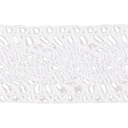 Crochet Lace Border , W: 30 mm, white, 10 m/ 1 roll