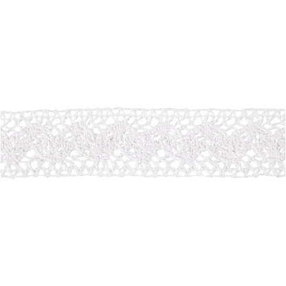 Crochet Lace Border , W: 30 mm, white, 10 m/ 1 roll
