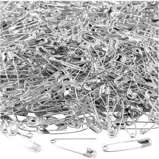 Safety Pins, L: 22 mm, thickness 0,6 mm, silver, 500 pc/ 1 pack