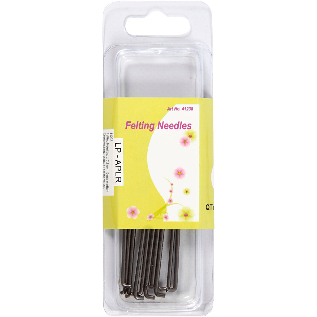 Felting needle, L: 7,5 cm, medium, 10 pc/ 1 pack