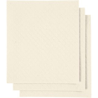 Sponge Cloth, size 17x19,5 cm, off-white, 3 pc/ 1 pack