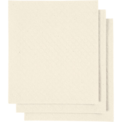 Sponge Cloth, size 17x19,5 cm, off-white, 3 pc/ 1 pack