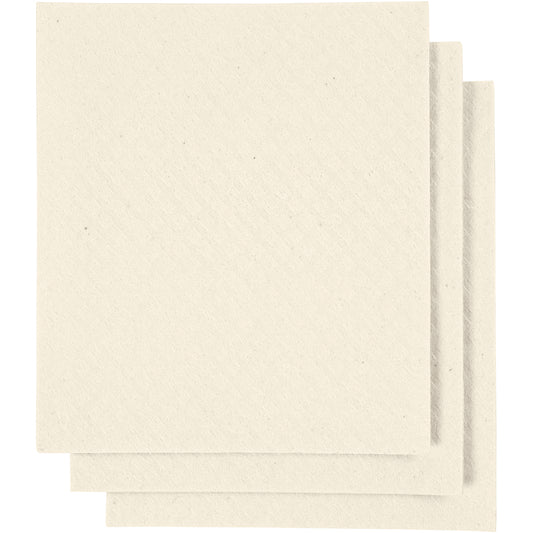 Sponge Cloth, size 17x19,5 cm, off-white, 3 pc/ 1 pack