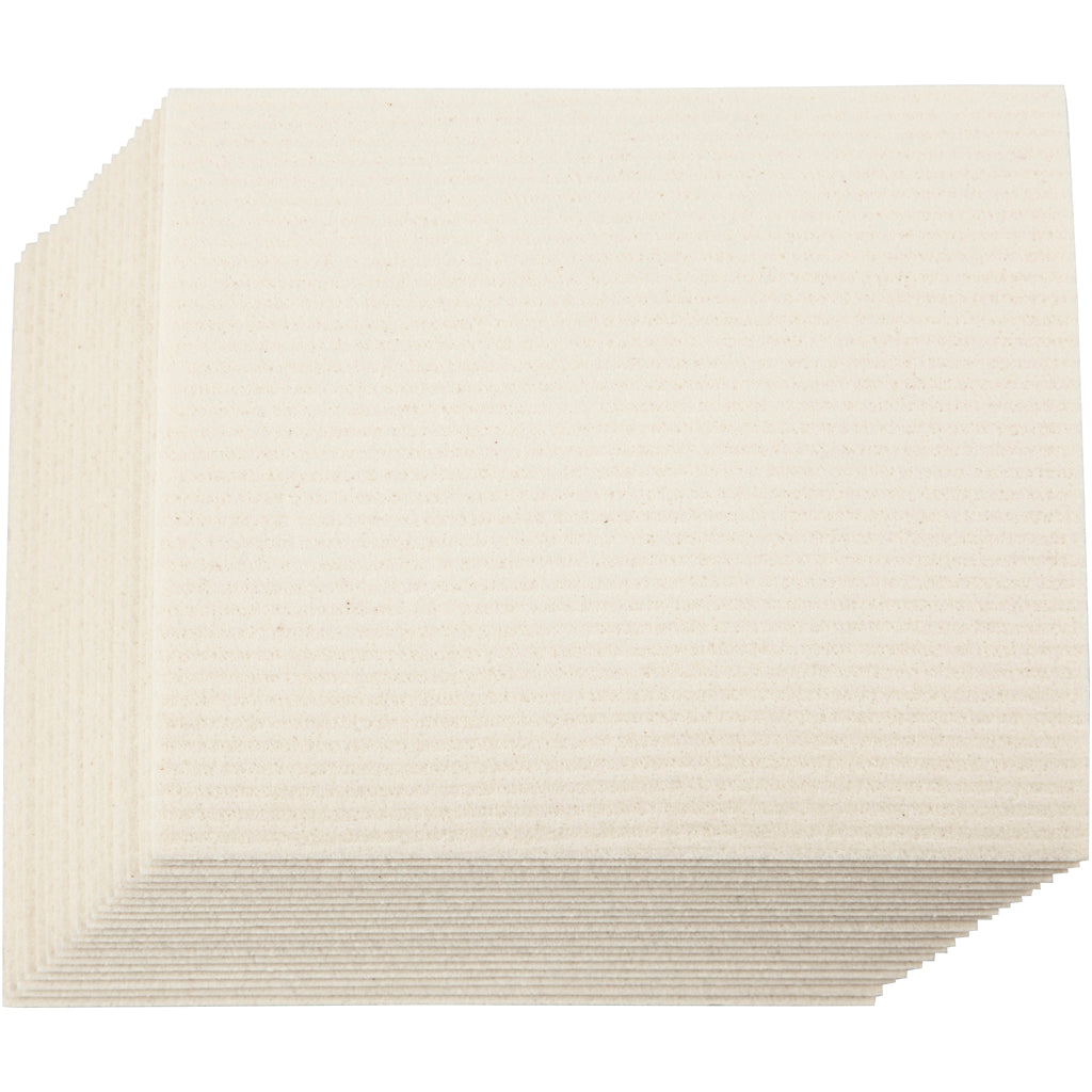 Sponge Cloth, size 17x19,5 cm, off-white, 20 pc/ 1 pack