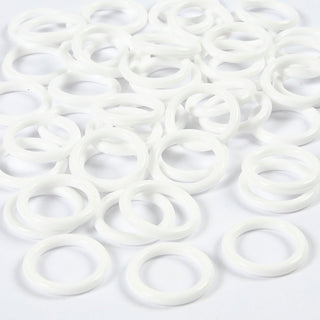Plastic Ring, size 15 mm, thickness 2 mm, white, 50 pc/ 1 pack