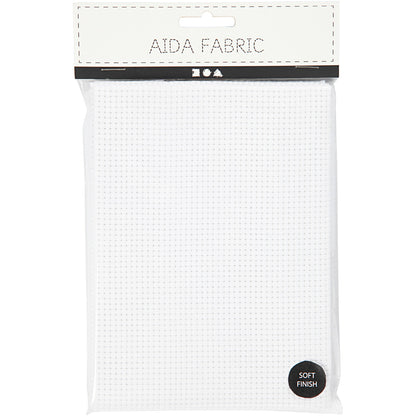 Aida Fabric, size 50x50 cm, 35 squares per 10cm , white, 1 pc