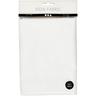 Aida Fabric, size 50x50 cm, 70 squares per 10cm , white, 1 pc