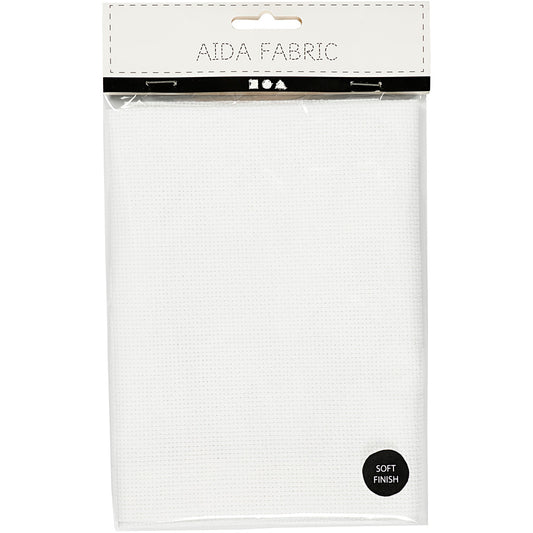 Aida Fabric, size 50x50 cm, 70 squares per 10cm , white, 1 pc