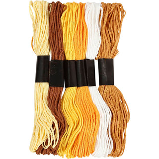 Embroidery Thread, thickness 1 mm, golden, 6 bundle/ 1 pack