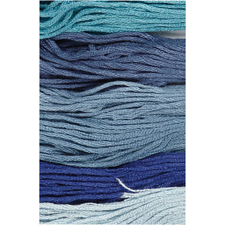 Embroidery Thread, thickness 1 mm, blue harmony, 6 bundle/ 1 pack