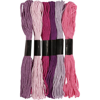 Embroidery Thread, thickness 1 mm, purple, 6 bundle/ 1 pack