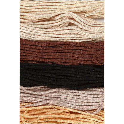 Embroidery Thread, thickness 1 mm, natural, 6 bundle/ 1 pack