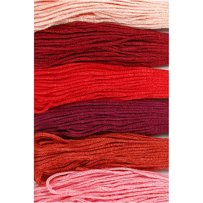 Embroidery Thread, thickness 1 mm, red harmony, 6 bundle/ 1 pack