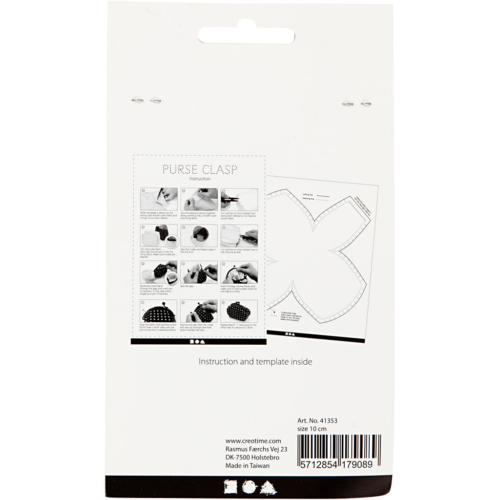 Purse Clasp Kit, size 10 cm, antique silver, 1 pc