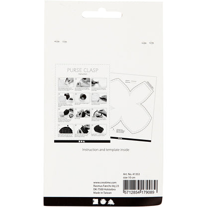 Purse Clasp Kit, size 10 cm, antique silver, 1 pc