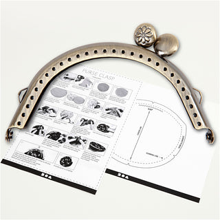 Purse Clasp Kit, size 8 cm, brushed brass, 1 pc