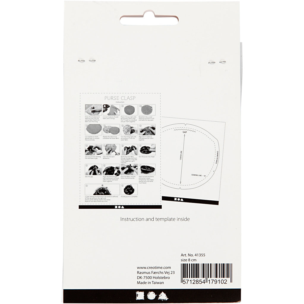 Purse Clasp Kit, size 8 cm, brushed brass, 1 pc