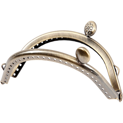 Purse Clasp Kit, size 8 cm, brushed brass, 1 pc