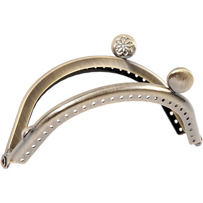 Purse Clasp Kit, size 8 cm, brushed brass, 1 pc
