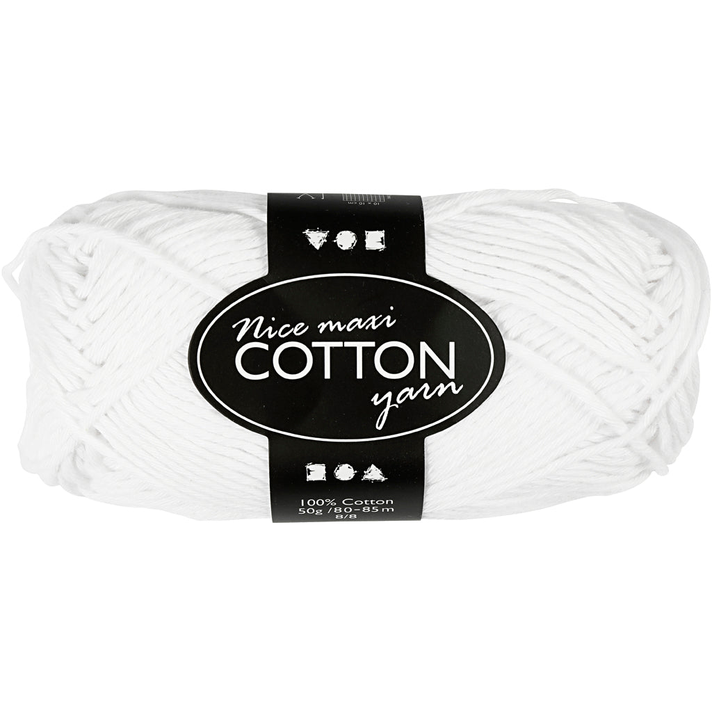 Creative Cotton Yarn, no. 8/8, L: 80-85 M, maxi, 50 g Balls - Various Colours
