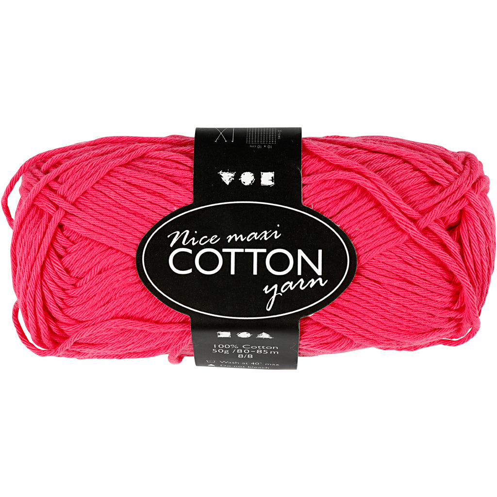 Creative Cotton Yarn, no. 8/8, L: 80-85 M, maxi, 50 g Balls - Various Colours