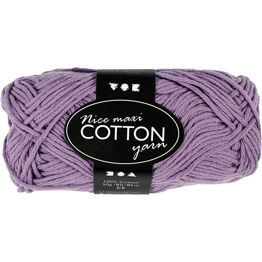 Creative Cotton Yarn, no. 8/8, L: 80-85 M, maxi, 50 g Balls - Various Colours