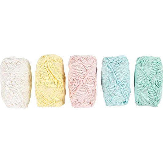Cotton yarn, no. 8/4, L: 5x50 M - 5x20g pack