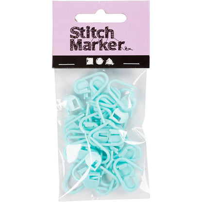 Stitch Marker, L: 22 mm, light blue, 30 pc/ 1 pack