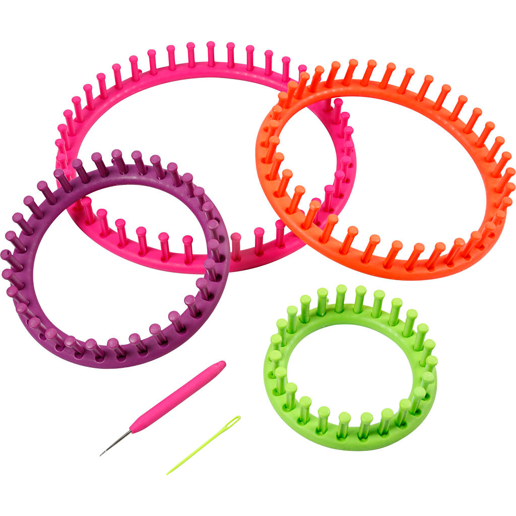 Knitting Loom, dia. 12-17-22-27 cm, 1 set