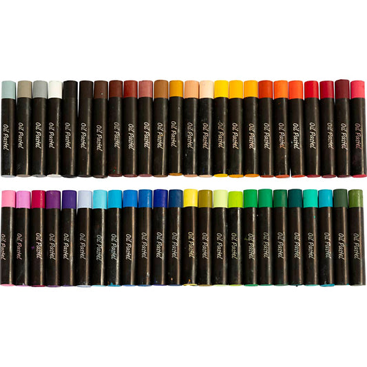 Oil Pastels, L: 7 cm, thickness 11 mm, assorted colours, 48 pc/ 1 pack