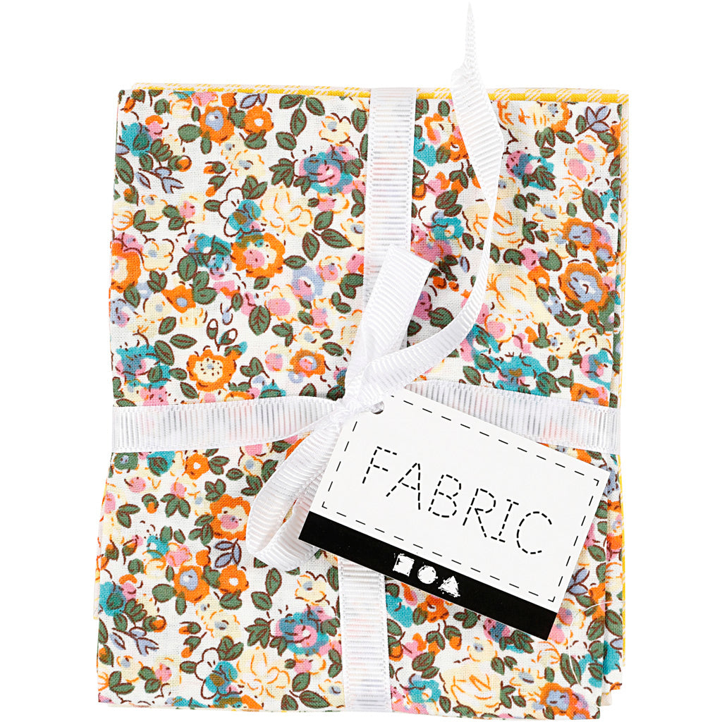 Patchwork Fabric, size 45x55 cm, 100 g, yellow, 4 pc/ 1 bundle