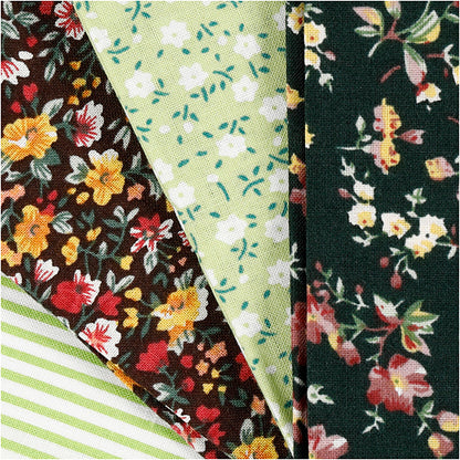 Patchwork Fabric, size 45x55 cm, 100 g, green, 4 pc/ 1 bundle