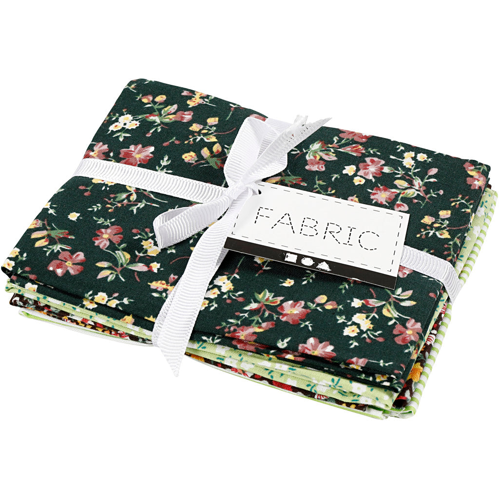 Patchwork Fabric, size 45x55 cm, 100 g, green, 4 pc/ 1 bundle