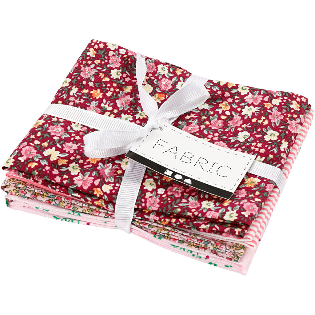 Patchwork Fabric, size 45x55 cm, 100 g, rose, 4 pc/ 1 bundle