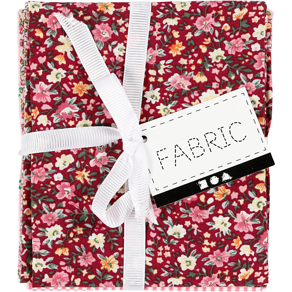 Patchwork Fabric, size 45x55 cm, 100 g, rose, 4 pc/ 1 bundle