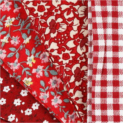 Patchwork Fabric, size 45x55 cm, 100 g, red, 4 pc/ 1 bundle