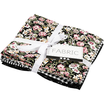 Patchwork Fabric, size 45x55 cm, 100 g, black, 4 pc/ 1 bundle