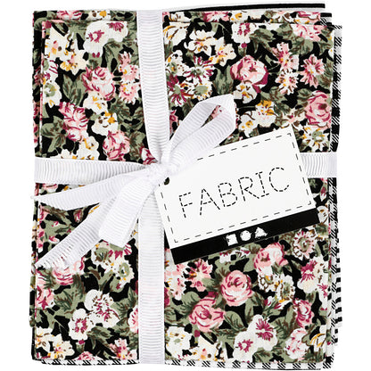 Patchwork Fabric, size 45x55 cm, 100 g, black, 4 pc/ 1 bundle