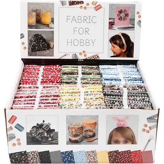 Patchwork Fabric, size 45x55 cm, 100 g, assorted colours, 48 bundle/ 1 pack